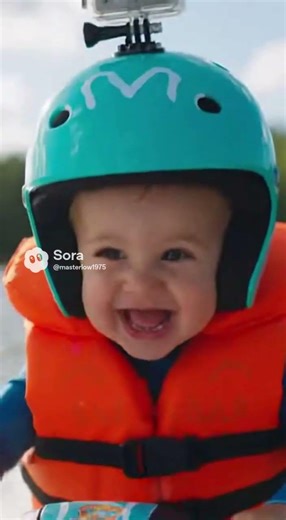 A baby doing tricks on a jet skiing. #funnyvideo #funny