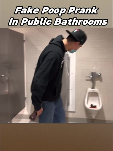 Fake Poop Prank In Public Bathrooms