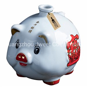 [Hot Item] Wine Liquor Spirit Bottle 500ml Design Animal Pig Shaped Ceramic Bottle