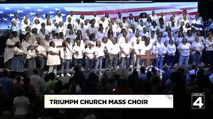 Triumph Church’s Mass Choir singing “America The Beautiful”… [📹: WDIV Local 4 / ClickOnDetroit] | Triumph Church
