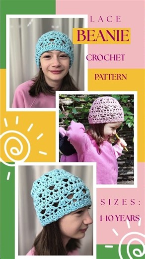 Easy Lace Beanie Crochet Tutorial – Beginner Friendly | Ages 1–10