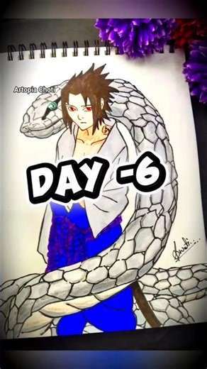 Day-6 | Sasuke Drawing #shorts #shortsfeed #youtubeshorts #animeeart#sasuke#sasukefan #sasukeuchiha