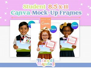 Student 8.5 X 11 Canva Mock-up Frames - Etsy