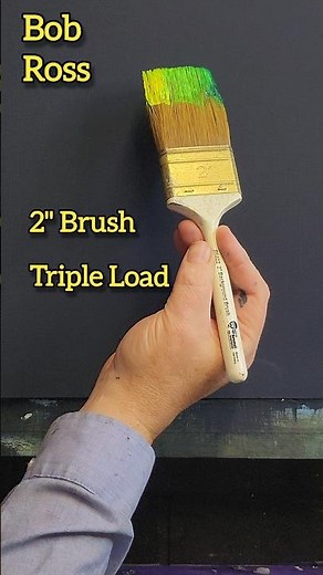 BOB ROSS 2" BRUSH Triple Load super pretty happy tree #bobross #shorts #howtopaint