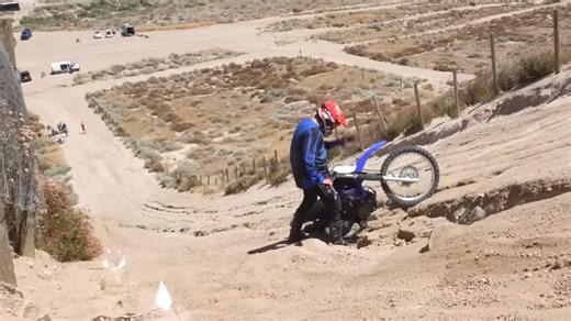 I got this - he said, then tried a 200-foot motorcycle climb