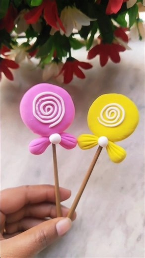 Lollipop making with clay 🍭♥️How to make lollipop very easily with clay💛SuperClay Art 💞 #clay #diy