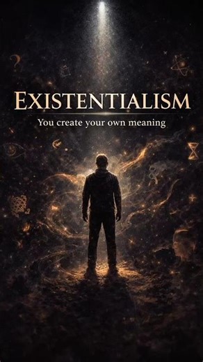 Existentialism: You create your own meaning 🌓 #existentialism #philosophy #shorts