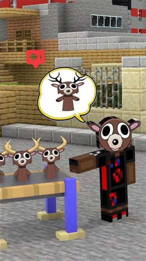 Sprunki Owl and Sprunki Deer with the image of a deer