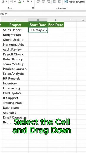 Fastest Way to Add Dates in Excel ⚡#Excel #ExcelTips #Shorts