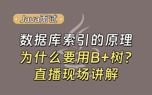 【Java面试最新】数据库索引的原理，为什么要用B+树？直播现场讲解！