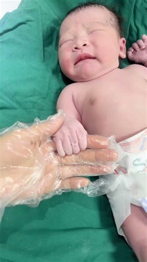 Holding My Finger and Sleeping Peacefully 🥰👶🏻 #Newborn