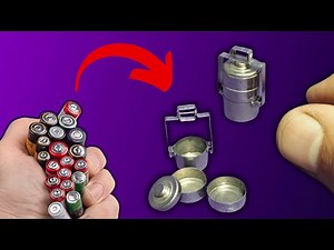DIY Miniature lunch box using Recycled Batteries - Step by step Tutorial - Dollhouse Miniatures