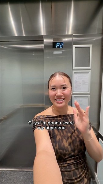 Elevator scare gone wrong😩 #couple #couples #couplecomedy #funny #funnyvideo #comedy #fun