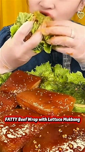 FATTY Beef Wrap with Lettuce #viral #trending #shorts #BeefWrap #MukbangShow#HealthyEating #FoodVlog
