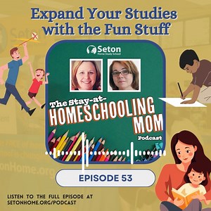 https://www.setonhome.org/podcast Teaching and learning do not have to be dry and boring. In fact, for homeschoolers, it can be quite the opposite. We are free to expand our studies beyond the text and be creative. In today's podcast, Ginny and Mary Ellen take us on a journey to a world of ways to expand your studies with lapbooking, notebooking, novels, videos, you know, the fun stuff. There's a treasure chest of resources for you and the kids. You're going to find something here that you will 