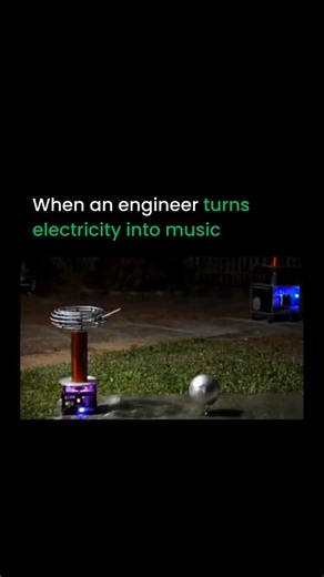 Artificial intelligence | Robotics on Instagram: "Most people hear this song on the radio, but this engineer rebuilt it with nothing but bolts of controlled lightning. Tesla coils can be tuned so their plasma arcs hit the exact frequencies of the notes. By tweaking the pulse width and switching speed, the coils create sound with no speakers at all. The noise you hear is raw electricity shaking the air. This setup uses four coils playing together like a small music group. Each one covers a differ