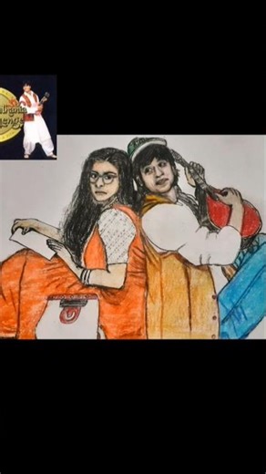 🎬✨ A timeless tale of love and music! ❤️My DDLJ-inspired drawing – Raj and Simran . 💕🎶