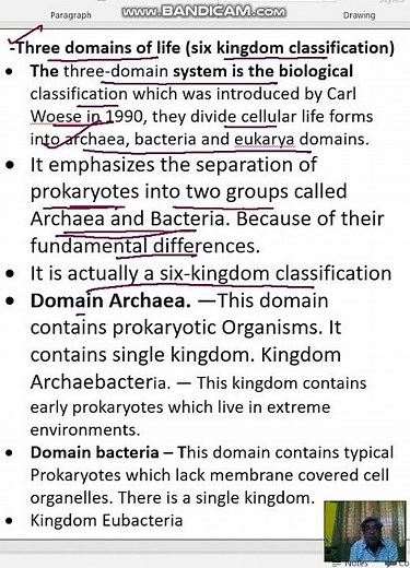 Three domains of life (six kingdom classification)The three-domain system is the biological