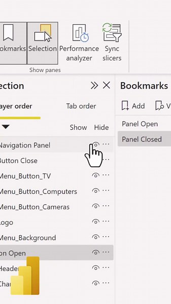 Create a POP-UP PANEL with Bookmarks in Power BI #powerbi #shorts