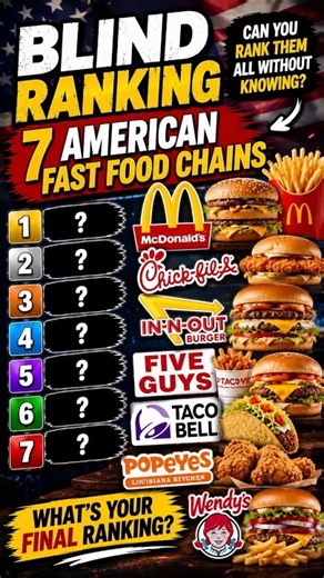 Blind Ranking 7 American Fast Food Chains 🍔🍟🔥 Can You Rank Them All?