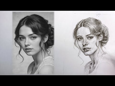 Draw Realistic Face of a Woman at Three Quarter Angle! Beginner Friendly Tutorial