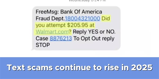 Text scams continue to rise in 2025