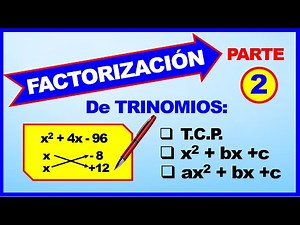 Factorizacion de Trinomios: Cuadrado perfecto, de la forma x2+bx+c y forma ax2+bx+c con Aspa
