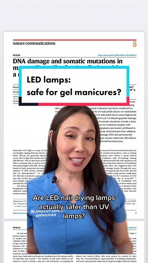 LED stands for “light emitting diode” and it’s a method to emit light at whatever wavelength. The wavelength used in nail drying lamps fall in the UV light spectrum. The LEDs used in face masks are at a completely different (and safer) wavelength from the LEDs used in nail drying lamps. The LED nail lamps are in the UV wavelength spectrum. If you’re getting gel manicures, think about sunscreen. #dermatologist #gelnails #manicure #skincancer #tiktokpartner #levelupbootcamp