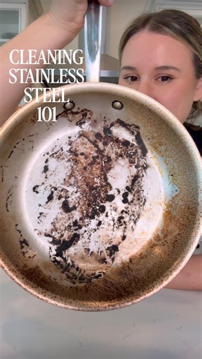 Nadia Aidi on Instagram: "Stainless Steel Cleaning 101...one of my most frequently asked questions regarding stainless steel is how to clean it. In reality it is super easy. The beauty of @allclad stainless steel cookware is that it is basically indestructible and it’s built to outlast so let me share how to leave them as good as new. I've had my All-Clad @allclad babies for YEARS, and this is how I keep them looking new. One little note, it isn’t common for them to get as dirty as shown in the 