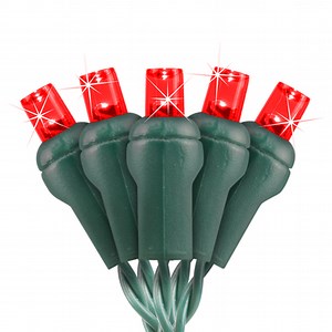 Premium Grade 5MM Conical LED Strobing Light - Green Wire - 50 Bulbs