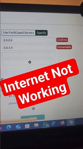 dns Unreachable fortinet firewall tutorial