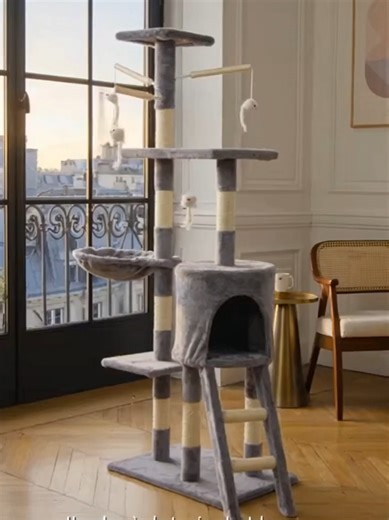 Le paradis des chats à la maison ! 🐱 Cet arbre à chat XXL fera le bonheur de votre félin. #Chat #ArbreÀChat #AnimalDeCompagnie #MaisonPourChat #BonheurFélin