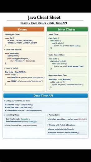 Core Java - 11, Java Enums , Inner Classes , Date-Time API #core #corejava #javaprogramming #enums