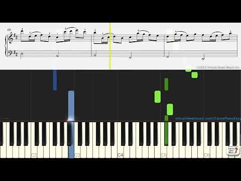 Canon in D by Pachelbel, simplified for piano solo - Keyboard & Piano Practice Video