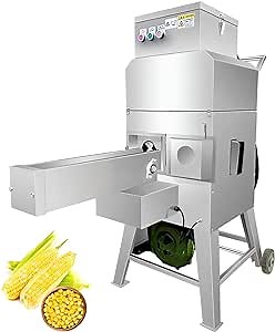 Electric Commercial Sweet Corn Thresher Machine Corn Sheller Maize Peeler Fresh Corn Sheller Peeling Stainless Steel Corn Cob Stripper Corn Shucker Remover Tools 110V/220V