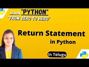 Return Statement in Python with Telugu Explanation #python #programming