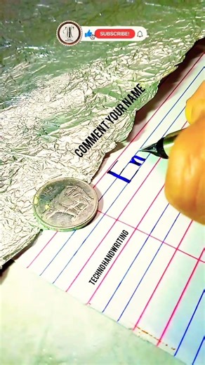 Satisfying🤩 Calligraphy: Writing 'English' word ✍️💙 #shorts #technohandwriting