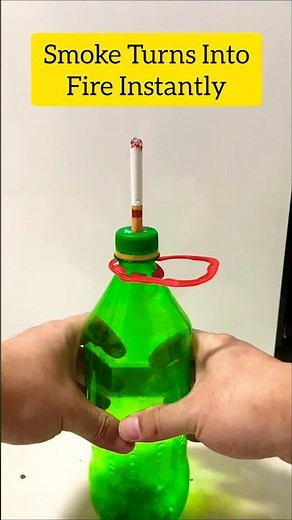 🔥 Cigarette Smoke Inside Bottle Ignites Instantly | Crazy Science Experiment
