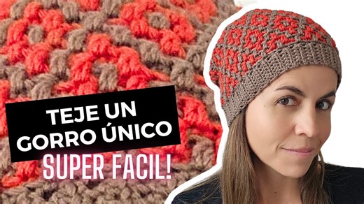 Gorro a Crochet Mosaic: Cómo Tejer un Gorro Fácil en Dos Colores | Ahuyama Crochet