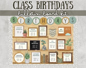Classroom Birthday Board Class Birthday Display Classroom Birthday Bulletin Board Set Birthday Bulletin Board Kit Classroom Decor - Etsy