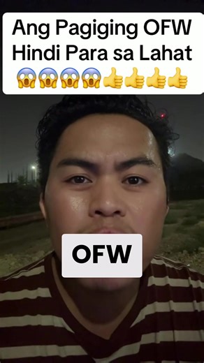 Akala mo ba madali lang ang pagiging OFW? 💔 Yung tipong sahod lang ang iniisip at parang ang sarap ng buhay sa abroad? Pero ang totoo… hindi ito para sa lahat. Sa likod ng bawat padala, may pagod. Sa bawat ngiti sa video call, may lungkot na tinatago. Ito ang katotohanang buhay ng OFW — puno ng sakripisyo, luha, at matinding laban para sa pamilya. #OFWReality #BuhayOFW #Sakripisyo #AbroadLife #OFWStruggles