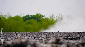 Mud volcano bledug kuwu. volcanic plateau with geothermal activity and geysers, Indonesia java. volcanic landscape Stock Video