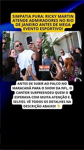 SIMPATIA PURA: RICKY MARTIN ATENDE ADMIRADORES NO RIO DE JANEIRO ANTES DE MEGA EVENTO ESPORTIVO!