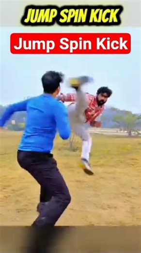 Jumping Spin Kick 😱😱