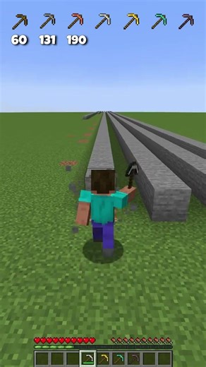 Pickaxe Durability Test vs Different Blocks Breaking #minecraft #shorts #meme