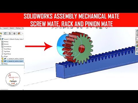⚡ Solidworks Mechanical Mate | Rack and pinion | Screw
