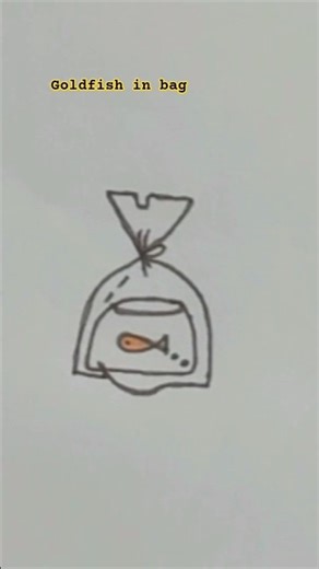 Goldfish in plastic bag drawing tutorial
