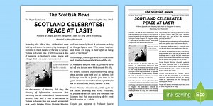VE Day in Scotland Newspaper Report Example Text