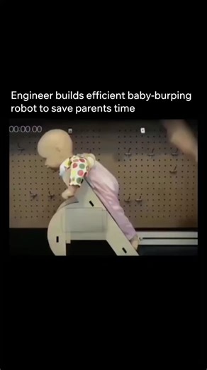 TWST on Instagram: "Engineers have been experimenting with a highly efficient baby-burping robot designed to copy the precise motions parents use to help infants release gas. The system uses a custom-built mechanism that repeats the typical movements of a caregiver, allowing researchers to test how safe and effective different burping methods are when performed by the robot. #robot"