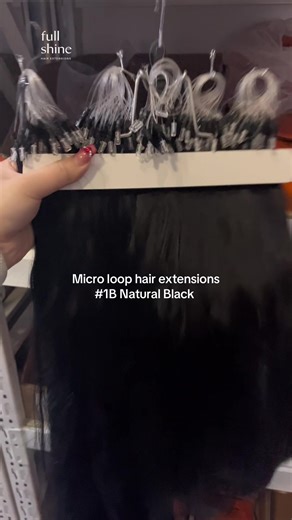 Micro loop hair extensions 🖤✨ #fullshinehair #hairextensions #fyp #viral #microloophairextensions